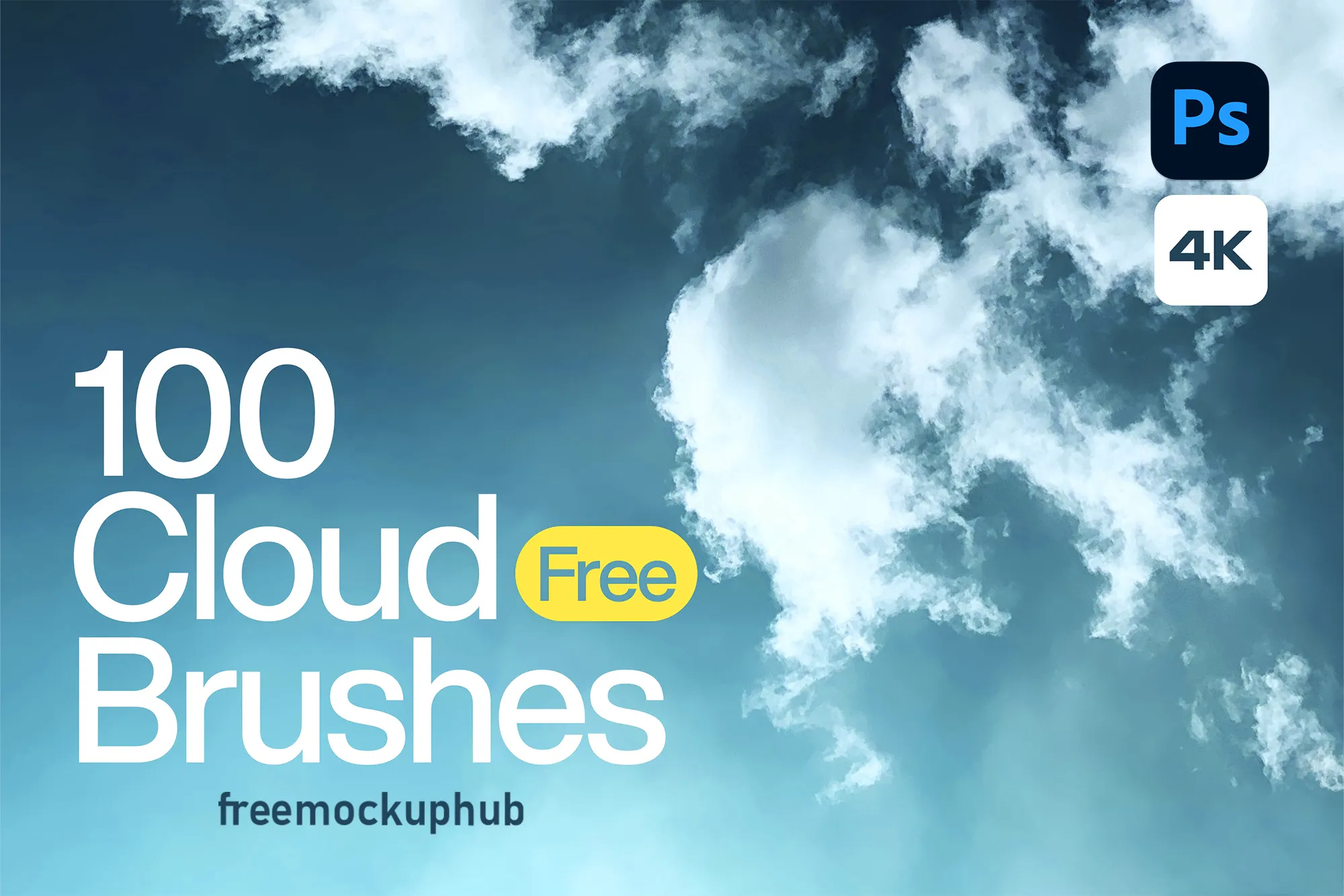 Free Mockup Hub 100 Cloud Photoshop Brushes